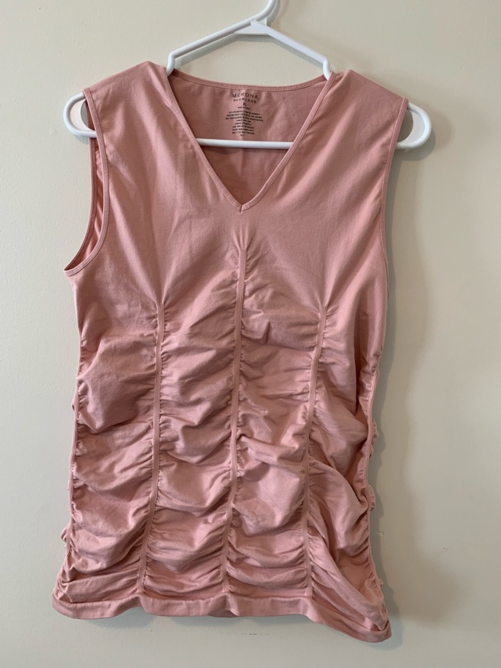 Merona Dusty Pink Ruched V-Neck Tank Top